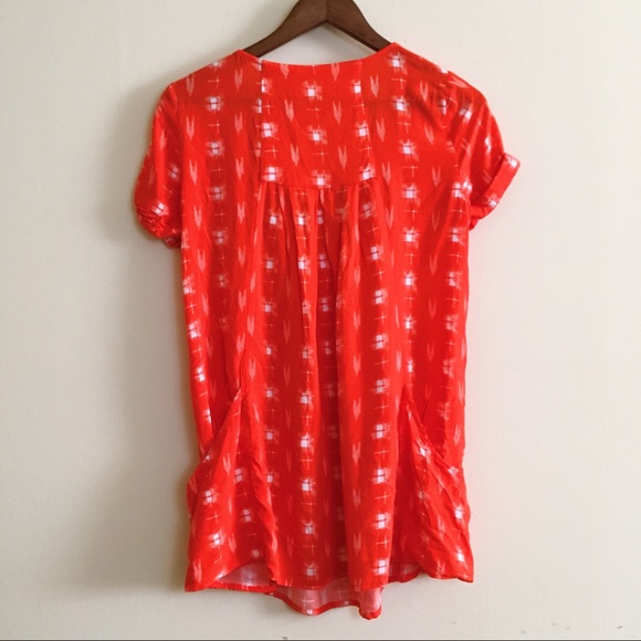 Holding Horses Anthro Red Tunic Blouse Print XS - Picture 2 of 7